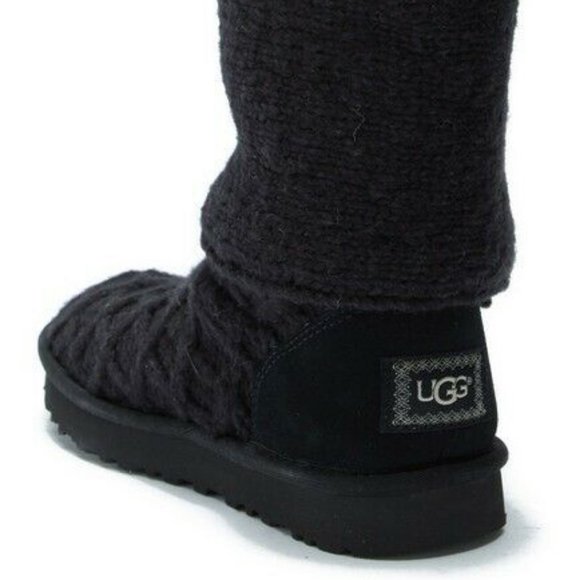 UGG Australia Kids Girls Size 13 Black Lattice Cardy Knit Boot - Picture 3 of 4